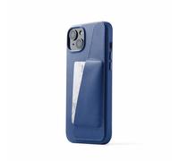 Mujjo Coque Portefeuille en Cuir avec MagSafe pour iPhone 14 / 15 Plus - bleu - MUJJO-CL-032-BL