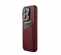 Mujjo Coque Portefeuille en Cuir avec MagSafe pour iPhone 14 / 15 Plus - bordeaux - MUJJO-CL-040-BN