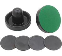 MUJUCHI 2 pièces 60 mm Hockey sur Table avec 2 flanelles et 2 palets pour Jeu de Hockey sur Table (Noir)