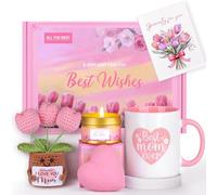 MUJUZE Cadeaux pour maman, cadeaux de Noël pour maman, cadeaux d'anniversaire pour maman, coffret cadeau avec poupée tulipe au crochet faite à la main - I Love You Mom, cadeaux de Noël pour mère