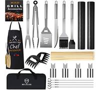 MUJUZE Kit Accessoires Barbecue,21PC Ustensiles Barbecue INOX,Cadeau pour Homme Papa,Professionnels Kit BBQ Ustensile,Outils Barbecue pour Camping