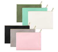 Muka Lot de 6 Trousses de Maquillage Vierges à Personnaliser avec Fermeture éclair dorée Trousse de Toilette Multifonction 20 x 15 cm