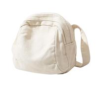 Muka Petit sac à bandoulière en toile délavée, mini sac besace unisexe, sac à bandoulière rétro réglable, naturel, Taille unique