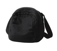 Muka Petit sac à bandoulière en toile délavée, mini sac besace unisexe, sac à bandoulière rétro réglable, Noir , Taille unique