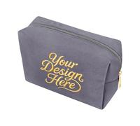 Muka Trousse de Maquillage en Velours Personnalisée avec Initiale du Nom, Logo Imprimé/Brodé, Étui à Bijoux en Velours sur Mesure