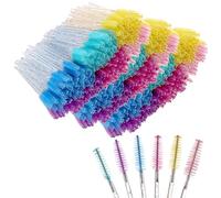 MUKCHAP Lot de 1 200 pinceaux à cils en plastique de 10 cm, 6 couleurs pour brosser les cils, appliquer le maquillage