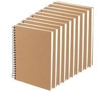 MUKCHAP Lot de 10 carnets de croquis A5 à spirales, 60 feuilles/120 pages, couverture kraft 100 g/m², bloc à dessin A5 avec papier vierge pour art, peinture