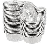 MUKCHAP Lot de 100 plats à tarte ronds en aluminium pour cuisine, barbecue, camping - 12 x 8,8 x 4,5 cm