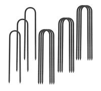 MUKCHAP Lot de 12 piquets noirs de 30,5 x 5,1 cm en forme de U pour trampoline, piquets d'ancrage au sol en métal pour camping