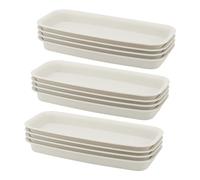 MUKCHAP Lot de 12 plateaux d'égouttement rectangulaires en plastique beige 21,8 x 8,8 x 2 cm pour jardinier, taille supérieure en 24 x 11 cm