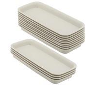 MUKCHAP Lot de 12 plateaux d'égouttement rectangulaires pour pot de fleurs - 27,8 x 11 x 2,4 cm - Pour intérieur et extérieur - Dimensions supérieures : 30,5 x 13,8 cm