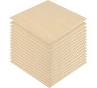 MUKCHAP Lot de 15 feuilles de bois de contreplaqué carrées de 254 x 254 x 6 mm, feuilles de bois brut pour loisirs créatifs, dessin