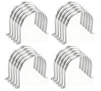 MUKCHAP Lot de 20 sangles de tuyau rigides de 15,2 cm en acier inoxydable, collier de serrage à deux trous, support en U, argenté