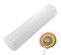 MUKCHAP Lot de 200 bâtonnets de sucettes en acrylique transparent de 19 cm pour décoration de gâteaux, bonbons, desserts, loisirs créatifs