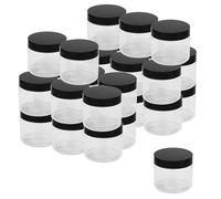 MUKCHAP Lot de 30 bocaux ronds en plastique transparent de 150 ml avec couvercles, bocaux de rangement vides pour slime, noix, travaux manuels et slime