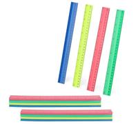 MUKCHAP Lot de 32 règles de couleur 30 cm, règles droites en plastique avec pouces et métriques pour bureau