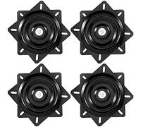 MUKCHAP Lot de 4 tabourets de bar de rechange de 15,7 cm, plaque pivotante à 360°, base pivotante pour chaise inclinable ou meubles, noir 2
