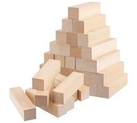 MUKCHAP Lot de 50 blocs de bois de tilleul, 10 x 2,5 x 2,5 cm, carrés de bois brut lisses pour loisirs créatifs, ornements, gravure, peinture