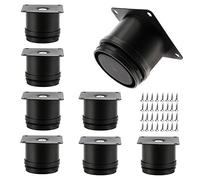 MUKCHAP Lot de 8 pieds de table réglables en acier inoxydable avec vis, pieds d'armoire en métal, pieds de meuble pour table de chevet, bureau, canapé, placard, armoire - 50 mm