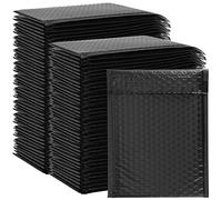 MUKCHAP Lot de 80 enveloppes à bulles A5 imperméables en polyéthylène noir avec bande auto-scellante