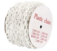 MUKCHAP Maillons de chaîne en plastique blanc de 50 m, chaîne de sécurité en plastique léger avec bobine, chaîne de barrière en plastique pour contrôle de la foule, ligne de file d'attente,