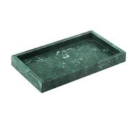MUKCHAP Plateau de salle de bain rectangulaire en marbre vert, 28 x 16 x 3 cm, plateau de rangement en marbre pour cuisine, comptoir