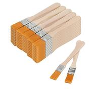 MUKCHMUKCHAP Lot de 50 pinceaux de Peinture Mur en Bois et Nylon à Poils Plats pour travaux manuels, Nettoyage et Bricolage,15 mm