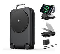 Mukiya PaktVault Station de recharge rapide sans fil pour iPhone Duo | Support magnétique 3 en 1 pour iPhone 18-12 compatible avec MagSafe, Apple Watch et AirPods Pro (sans batterie), noir