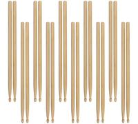 MUKLEI Lot de 10 paires de baguettes de batterie 5 A en érable durable pour salle de musique, école, maison