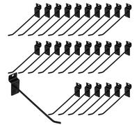 MUKLEI Lot de 100 crochets noirs de 15,2 cm pour mur à lattes - Crochets muraux à lamelles - Crochets muraux à lamelles - Accessoires de suspension pour garage, magasin, chambre et exposition