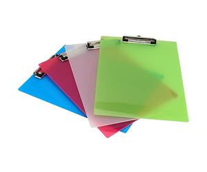 MUKLEI Lot de 16 porte-blocs A4, 4 supports de papier de couleur, 31,5 x 22 | Tableau d'écriture en plastique avec clip discret pour mémo, formulaire, document