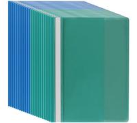 MUKLEI Lot de 24 dossiers de présentation A4 en plastique à couverture transparente pour documents de bureau - 2 trous - 31 x 23 cm