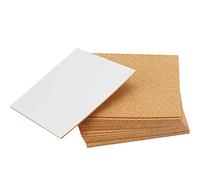 MUKLEI Lot de 36 feuilles de liège autocollantes de 15,2 x 15,2 cm, dos adhésif carré en liège pour carrelage, dessous de verre et travaux manuels