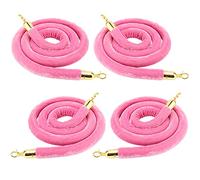 MUKLEI Lot de 4 barrières en velours rose de 1,8 m avec crochets dorés pour cinéma, fêtes, hôtels, restaurants