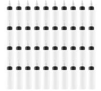 MUKLEI Lot de 40 flacons distributeurs de 60 ml en plastique avec bouchon à visser, flacon vide avec embout applicateur, flacons applicateurs à bouchon tournant pour peinture acrylique, art, artisanat