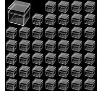 MUKLEI Lot de 45 cubes carrés en plastique transparent avec couvercle séparé, 5,1 x 5,1 x 5,1 cm, mini récipient transparent pour cosmétiques, perles, maquillage, bijoux, bonbons, cadeaux de fête