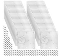 MUKLEI Lot de 50 plaques de réparation de charnières en acier inoxydable pour armoires de cuisine, armoires, meubles, 9 x 9 cm