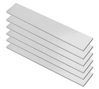 MUKLEI Lot de 6 blocs en aluminium massif de 6,3 x 5,1 cm, 30,5 cm de long + 0/-.05, stock de bar plat en aluminium 60601, argent