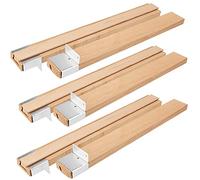 MUKLEI Lot de 6 glissières de tiroir en bois de 40,6 cm, rail de guidage central en bois, glissières de tiroir classiques traditionnelles en bois avec support coulissant en métal, support central, 3