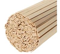 MUKLEI Lot de 600 bâtons de bambou naturel de 40 cm, bâtons plats en bois extra longs de 0,9 cm, bandes de bois brut pour travaux manuels, modélisme, arts, projets de bricolage