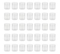 MUKLEI Lot de 70 boîtes à perles rondes en plastique transparent de 56,7 g avec couvercles, mini récipient d'échantillon pour lotions, perles, bonbons, épices