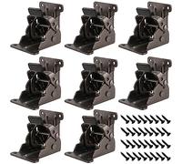 MUKLEI Lot de 8 charnière bloquante, charnières auto-bloquantes pliables, supports d'extension de table avec vis, supports pliants à 90 degrés pour pieds de meubles, bronze foncé