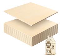 MUKSEUT Lot de 10 feuilles de contreplaqué de 300 x 300 x 6 mm, feuilles de tilleul brut pour travaux manuels, feuilles de contreplaqué de tilleul, planches de bois de 6 mm d'épaisseur pour loisirs