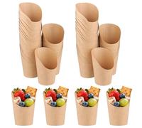 MUKSEUT Lot de 100 gobelets jetables en papier kraft de 414 ml pour frites, charcuterie, dessert, crème glacée