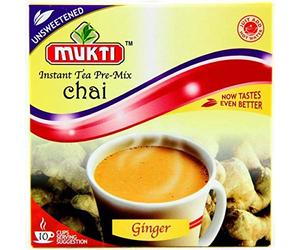 Mukti Non Sucré Ginger Chai Instantané pré-mélangé - 10 sachets - 220 g - Lot de 4