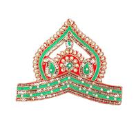 Mukut God Idol for God Godess Ganesh Devi Maa Statue Dieu Bijoux de | Mukut Tissu en velours pour Devi Maa/Ganpati indien traditionnel Ganesh Chaturthi Festival Set pour toutes les statues