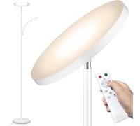 mukuxin Lampadaire LED pour salon à intensité variable, 42 W 4200 lm, avec liseuse, télécommande et contrôle tactile, installation en 1 minute, moderne pour salon, bureau, salle à manger, chambre.