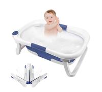 MUL-BOUTIQUE Baignoire Bébé Pliable, Adaptée Aux Enfants Âgés De 0 à 2 Ans, Baignoire Bébé Légère Et Facile à Déplacer, Stable Et Durable, Sans Danger Pour Les Bébés (Bleu-20cm(H))