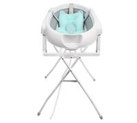 MUL-BOUTIQUE Baignoire pliable bébé -baignoire bebe avec un oreiller de bain,avec Vidange,Baignoire pliable avec support,Convient aux bébés de 0 à 36 mois (Gris)