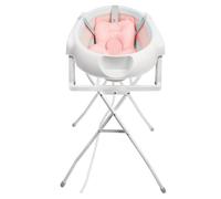 MUL-BOUTIQUE Baignoire pliable bébé -baignoire bebe avec un oreiller de bain,avec Vidange,Baignoire pliable avec support,Convient aux bébés de 0 à 36 mois (Rose)